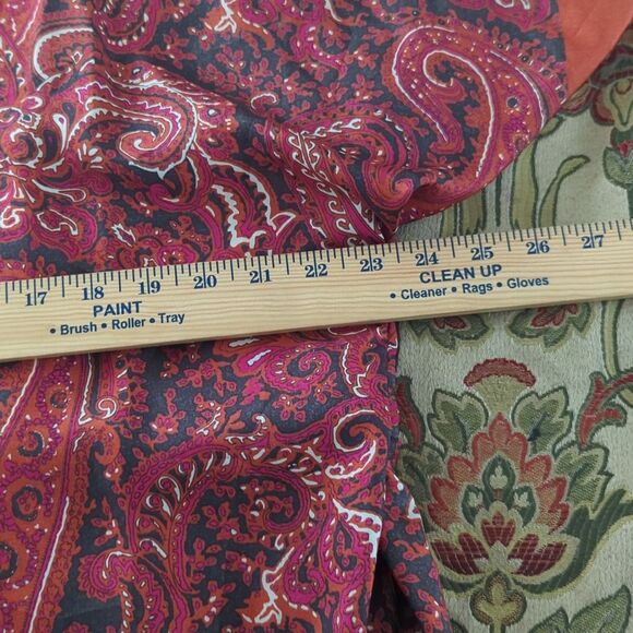 Talbots Silk Poncho Top Womens Sz S/ M Rust Orange Paisley Scarf - Picture 8 of 9